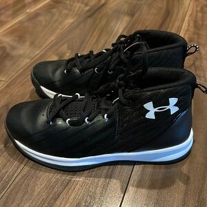 Under Armour Black and White Kids' High-Top Sneakers